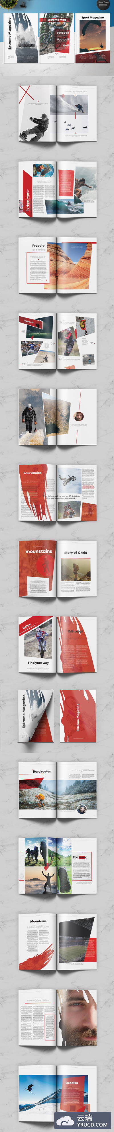 时尚高端几何图形极限运动体育杂志画册手册房地产楼书设计模板