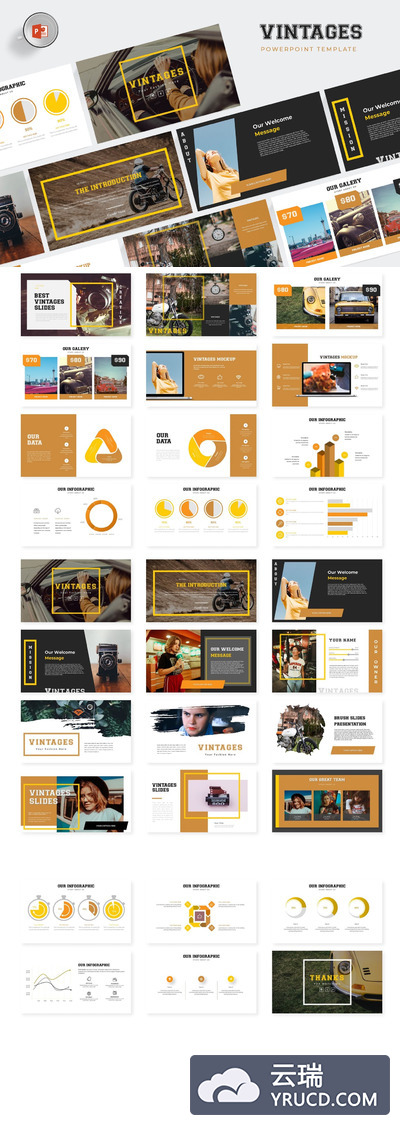 时尚高端简约优雅配色的高品质powerpoint幻灯片演示模板（pptx）