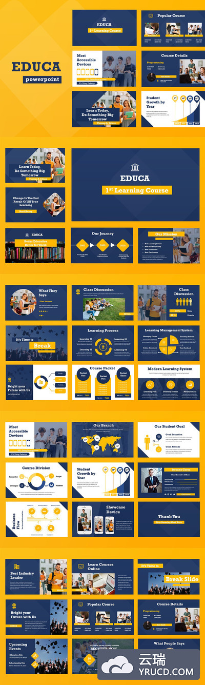 专业的出国留学机构培训中心补课班powerpoint幻灯片演示模板（pptx）