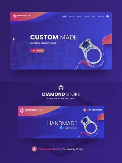 珠宝 | 钻石blingbling商店标题网站模板高品质