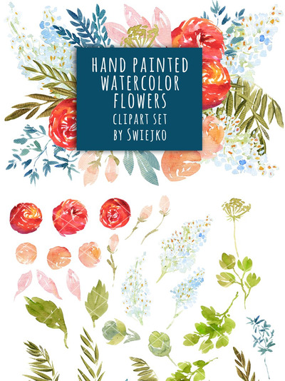 婚礼水彩花卉素材 Watercolor Flowers, wedding