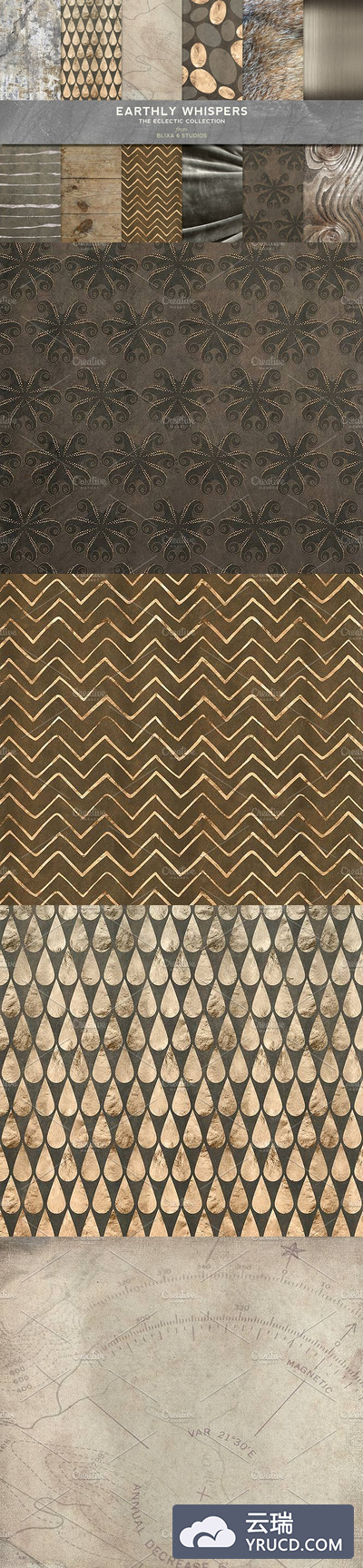 淡雅的烫金背景纹理素材 Earthly Whispers Rose Gold & Silvers