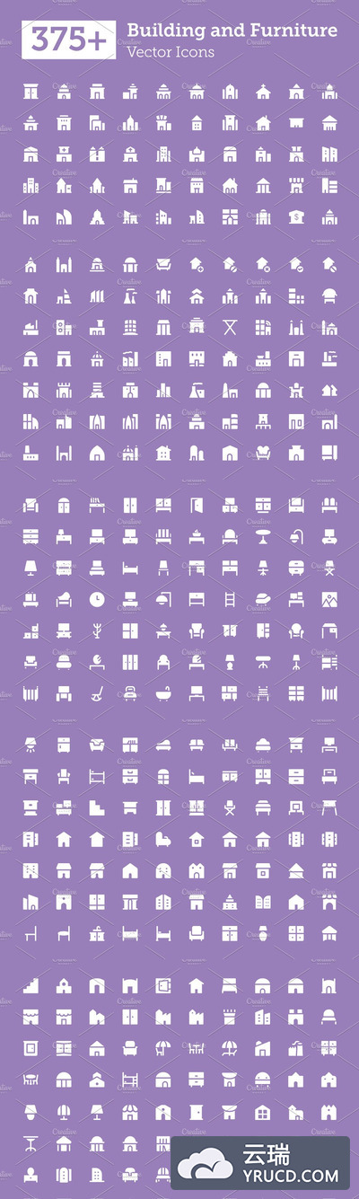 375+ 建筑和家具图标 375+ Building and Furniture Icons