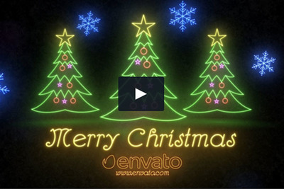 酷炫的霓虹灯圣诞节主题元素AE动画模板下载 [AEP]