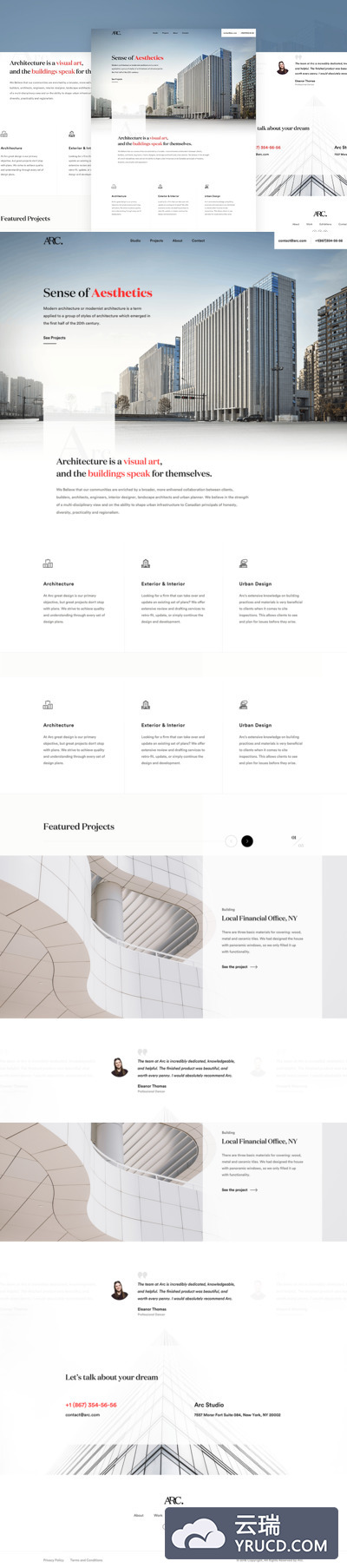 时尚高端简约商务商业质感的房地产网站设计模板UI KITS（sketch）