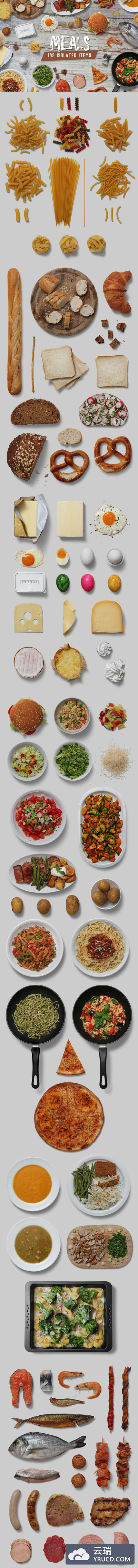 样机 | 厨房食物午餐汉堡炒饭意大利面面包炒菜煎蛋通心粉食物