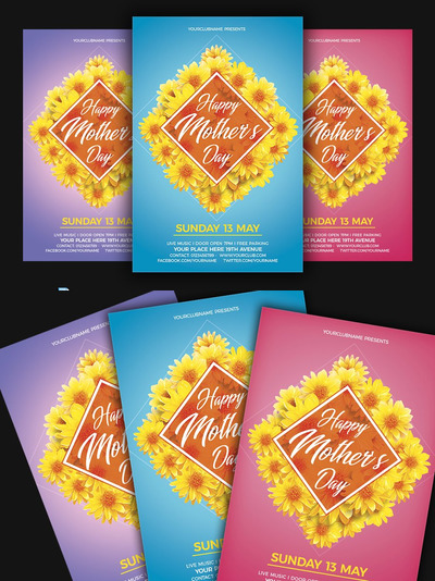母亲节海报模板 Mother's Day Flyer