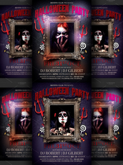 万圣节海报模板 Halloween Party Flyer Template