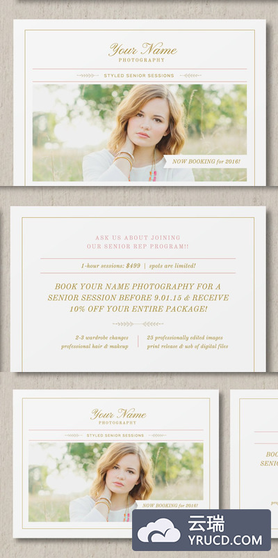 高级简单的照片模板 Senior Mini Session Template