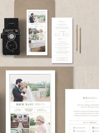 婚礼卡片模板 Rack Card Template for Photographers