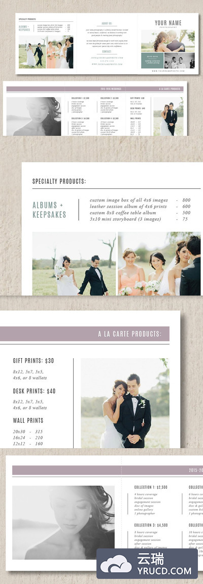 照片市场画册折页模板 Photo Marketing Trifold Card