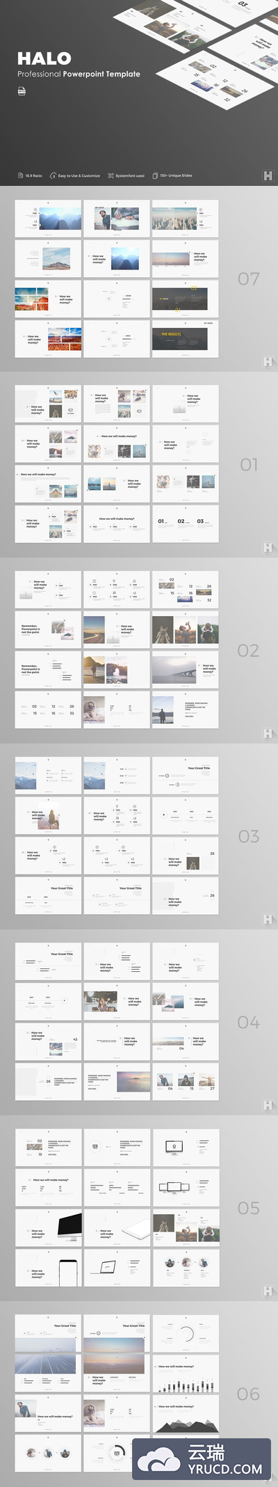 时尚清新简约高端北欧风格的高品质商务商业提案powerpoint幻灯片演示模板（pptx）