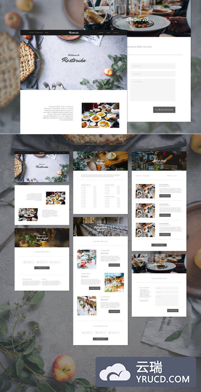 精致的高端时尚餐厅Adobe XD模板