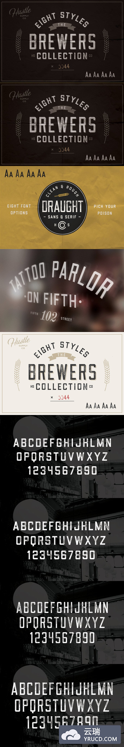 复古正式的字体 The Brewers Font Collection: 8 Fonts