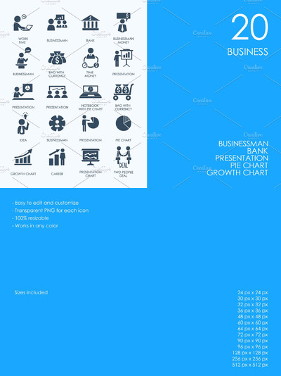 商业金融主题图标 Business icons