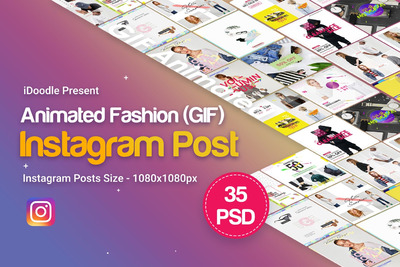 35个时尚高端Instagram动画效果的帖子banner海报设计模板大集合