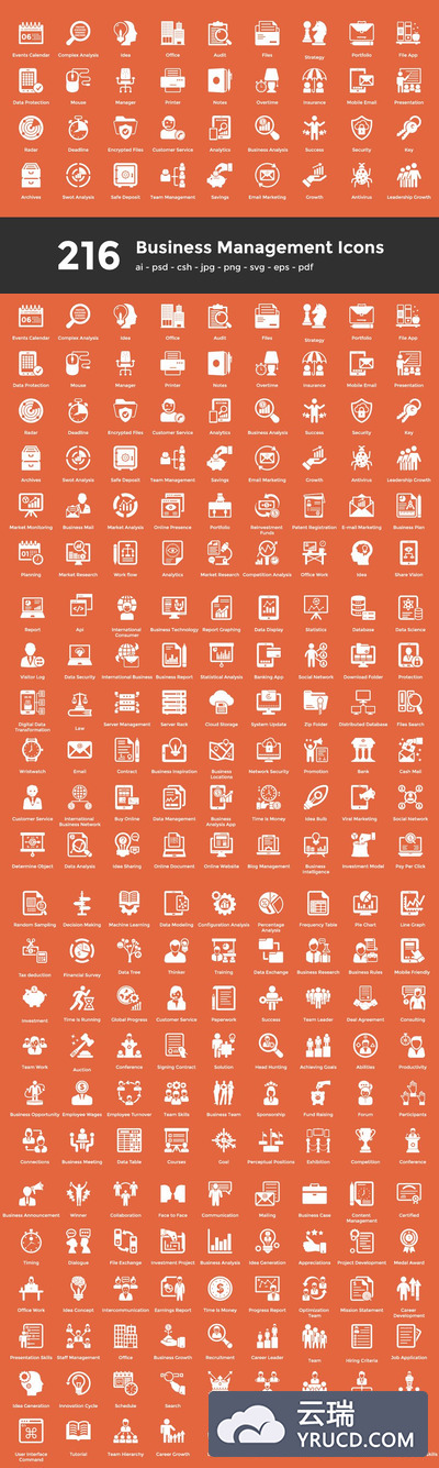 216 商业管理图标 216 Business Management Icons