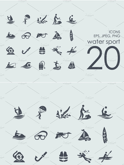 20个水上运动图标 20 water sports icons