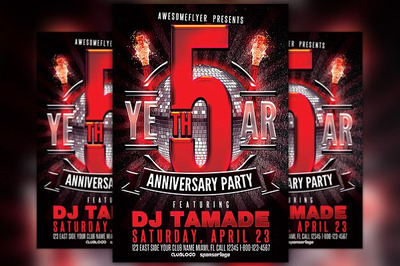 周年庆海报模板 Anniversary Party Flyer Template