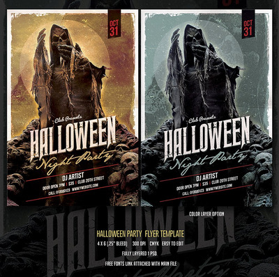 万圣节海报模板 Halloween Party