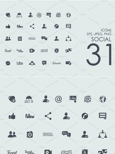 31个社交网络图标 31 social network icons