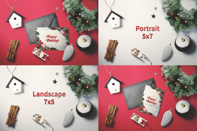 PSD | 圣诞节主题元素简约优雅贺卡高品质