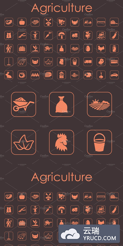 72个农业主题图标 72 AGRICULTURE simple icons