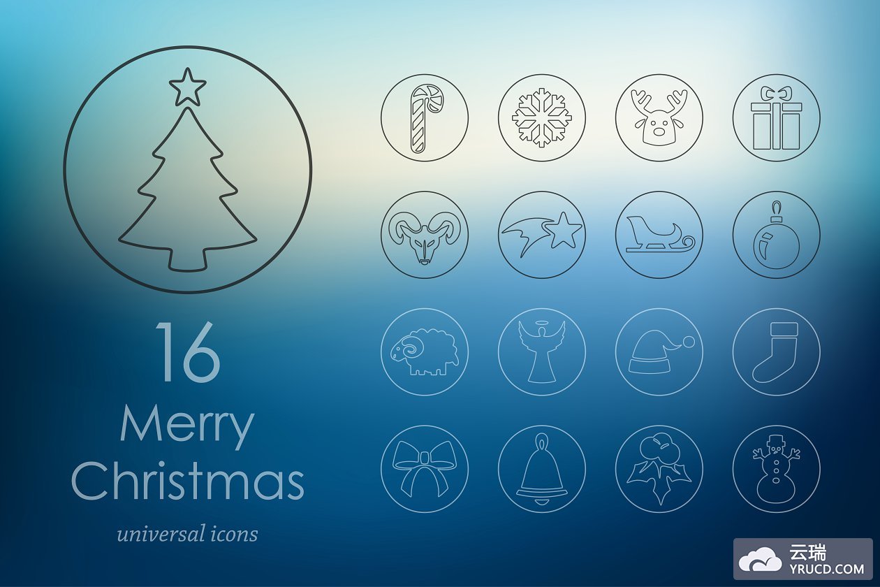 16个圣诞节图标 16 Christmas icons