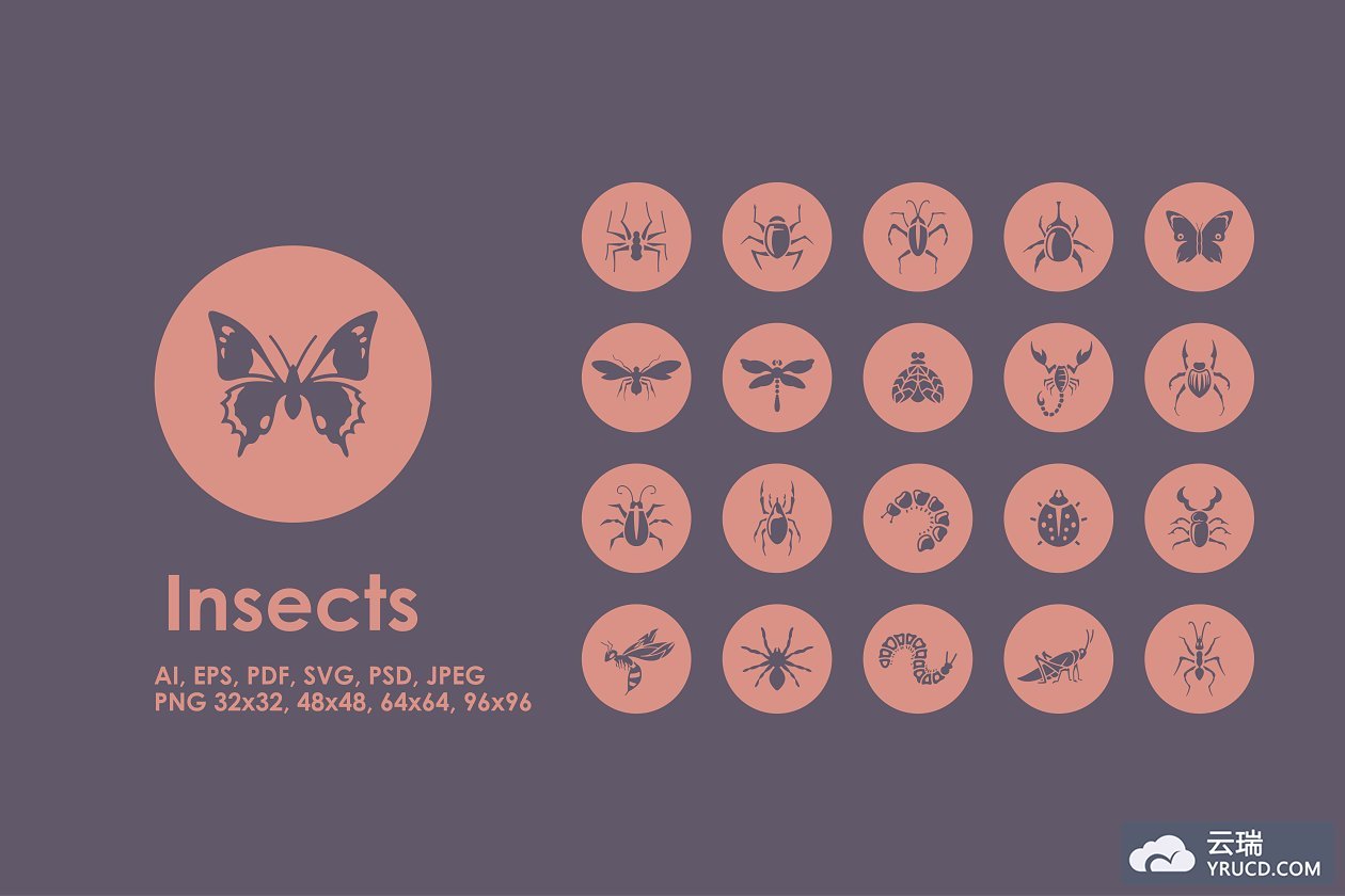 昆虫图标合集 Insects icons