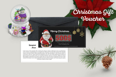 PSD | 圣诞主题元素邀请卡礼品券美丽缤纷