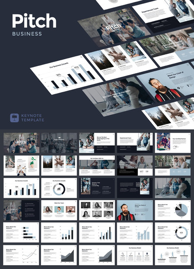 时尚高端的商务商业主题的高品质keynote幻灯片演示模板（key）