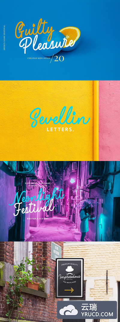 时尚高端简约清新手写Sevellin - Monoscript英文字体