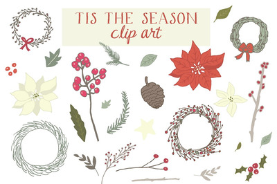 圣诞季节相关的图形素材 Tis The Season Clip Art