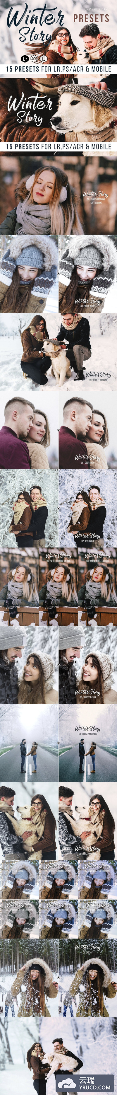 为Lightroom，Photoshop（ACR）和Mobile提供这套跨平台的冬季主题生活方式和肖像预设