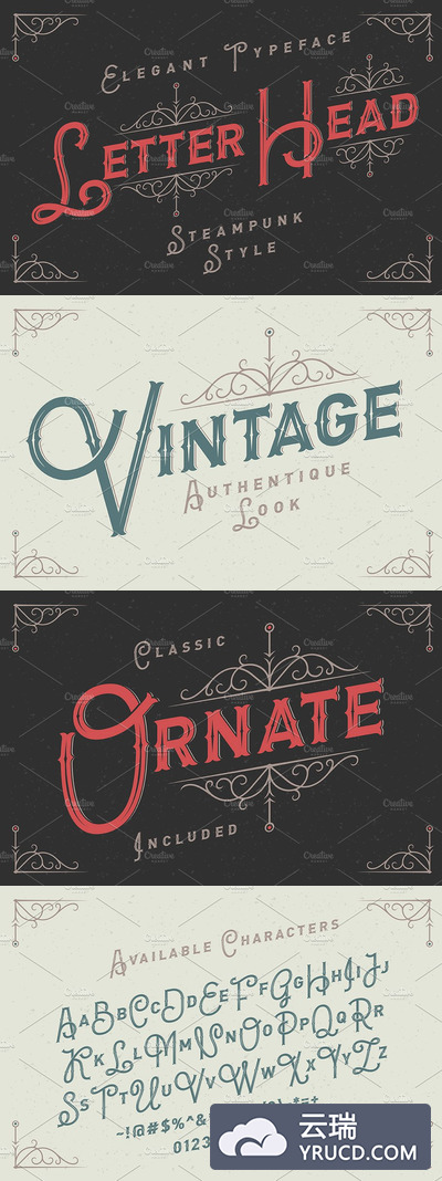 信头字体+装饰素材 Letterhead font + ornament