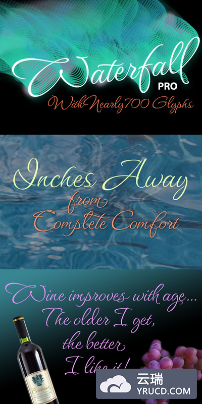 瀑布感觉的字体 Waterfall Pro