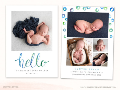 出生通知模板 Birth Announcement Template CB117