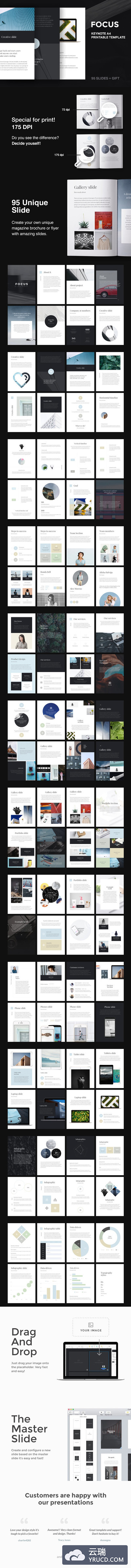 A4尺寸的时尚keynote模板 A4 | Focus Keynote Template