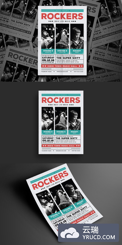 摇滚海报模板 Indie Rock Flyer