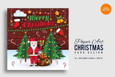 时尚简约新年圣诞节快乐广场矢量卡Vol.7