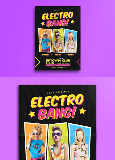 电子乐队海报 Electro Bang Flyer