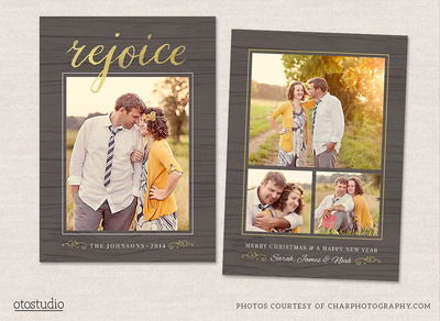 圣诞照片卡片模板 Christmas Card Template CC040