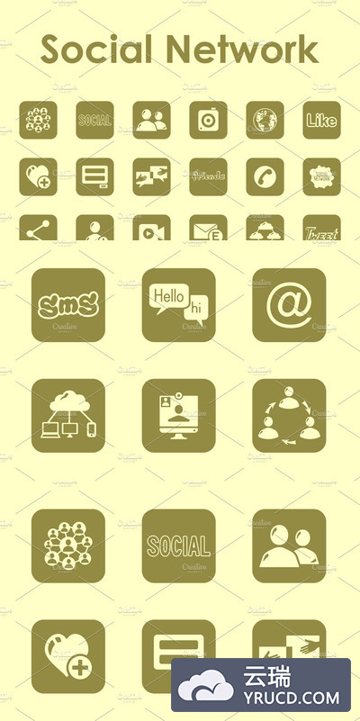 社交网络图标 social network simple icons