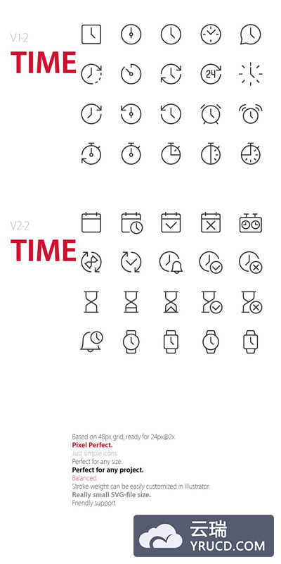 40个时间图标 40 Time UI icons