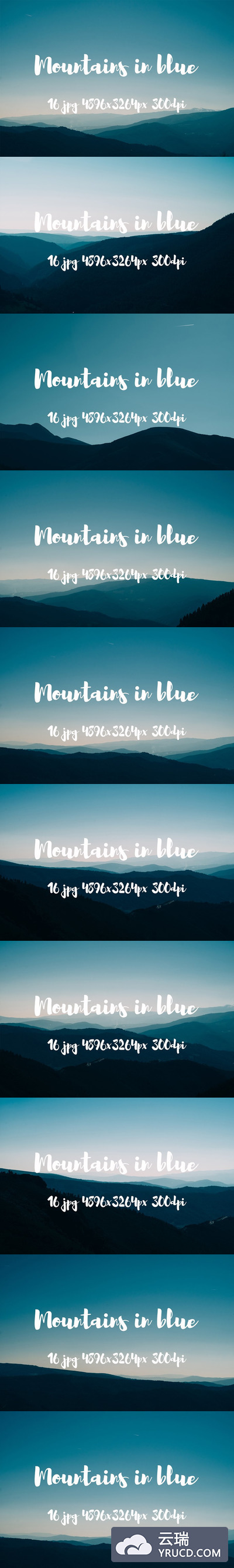 大山主题的背景图片素材 Mountains in blue pack