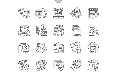 报告线型图标 Report Line Icons