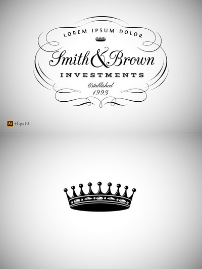 经典的标签图形 Vintage Calligraphic Label