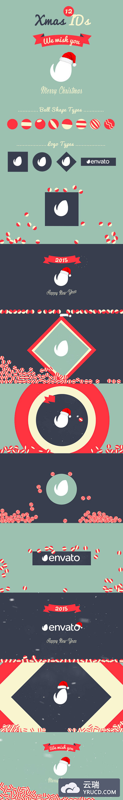 趣味圣诞节AE动画元素模板 [AEP]