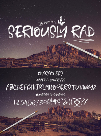 个性的笔刷字体 Seriously Rad Brush Font