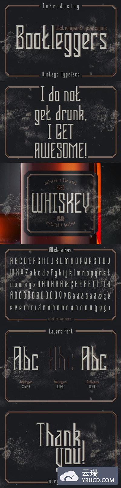 高端复古字体 Bootleggers vintage typeface